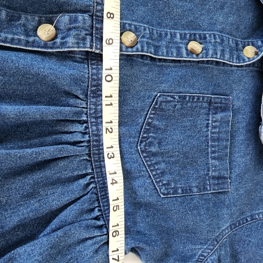 Original TY Wear Vintage Denim Collared Button Women's Midi Dress Size Petite S - Picture 5 of 8